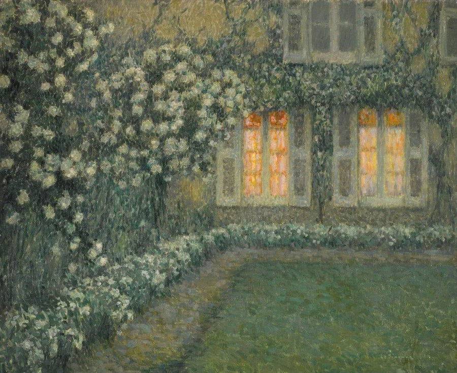 Het Witte Tuin bij Schemering - Henri Le Sidaner
