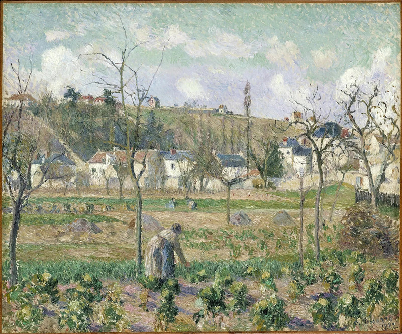 De tuin van Maubuisson, Pontoise, de moeder Bellette - Camille Pissarro