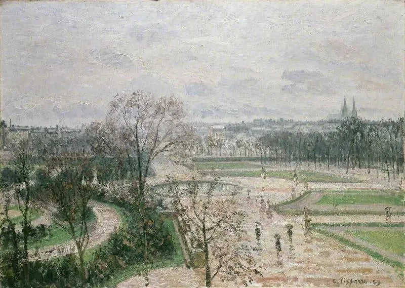 De Tuilerieën, regenachtige tijd - Camille Pissarro