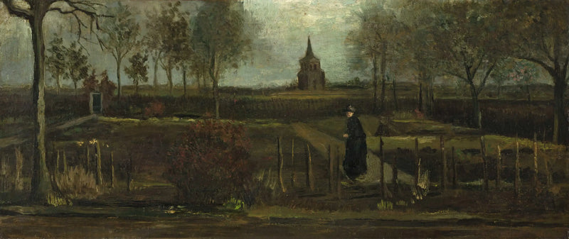De tuin van de pastorie van Nuenen in de lente - Vincent van Gogh