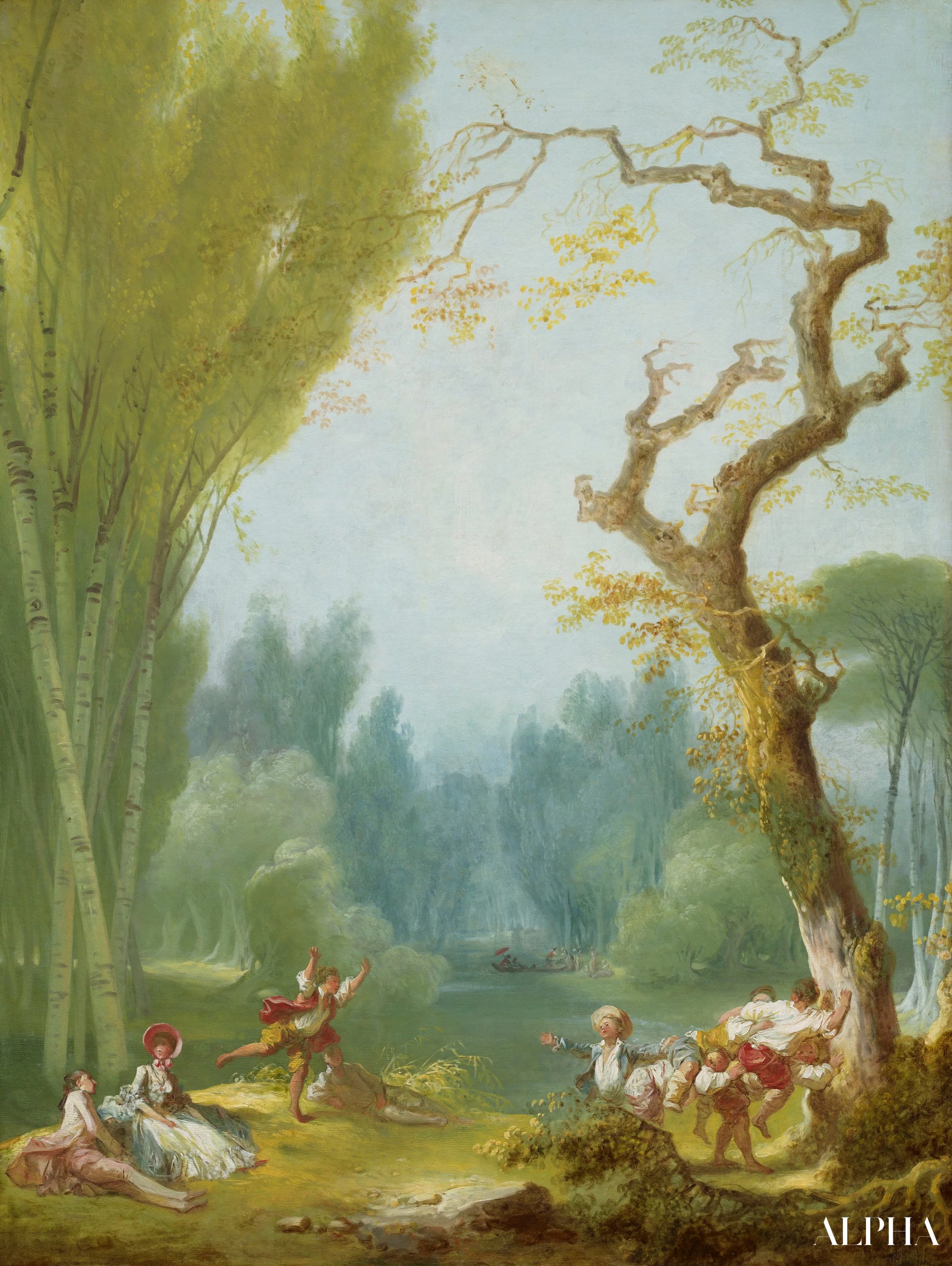Het spel van het gesmolten paard - Jean-Honoré Fragonard - Reproducties van schilderijen en hoogwaardige schilderkunst