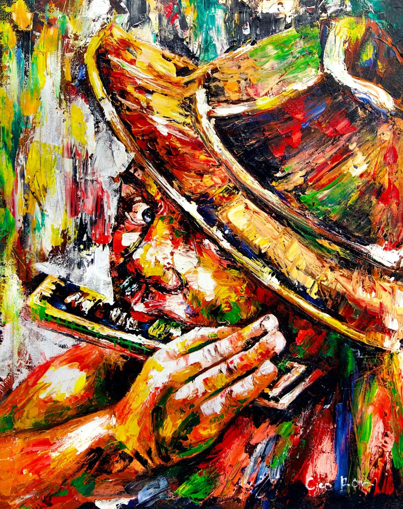 De mondharmonicaspeler | 40x50cm