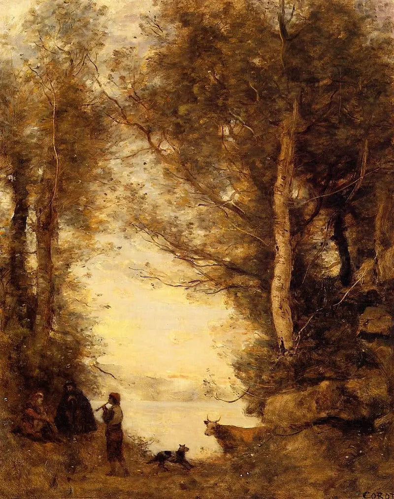 De fluitspeler van het Albano-meer - Jean-Baptiste Camille Corot