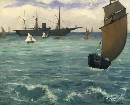 Le Kearsarge à Boulogne - Edouard Manet - Reproductions de tableaux et peintures haut de gamme