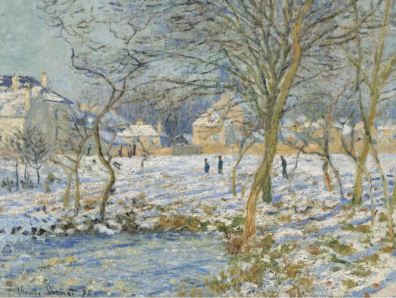 Het meer, het effect van de sneeuw - Claude Monet