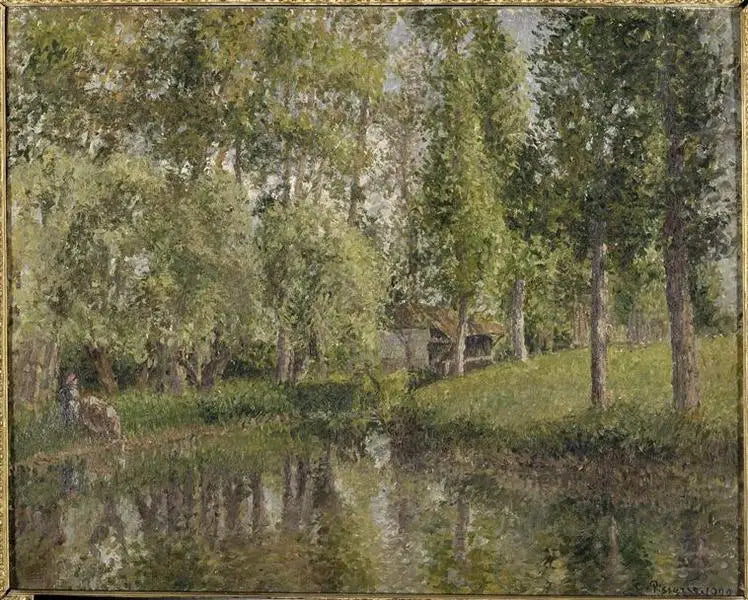De Wasplaats van Bazincourt - Camille Pissarro