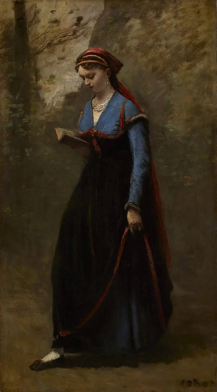 De lezer - Jean-Baptiste Camille Corot