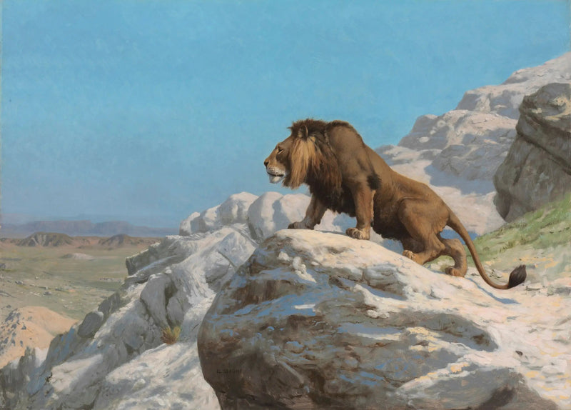 De Leeuw in de aanslag - Jean-Léon Gérôme