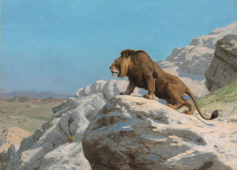 De Leeuw in de aanslag - Jean-Léon Gérôme