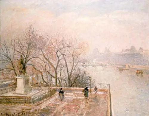 De Louvre, Zonsondergang, Vorst (Tweede Serie) - Camille Pissarro