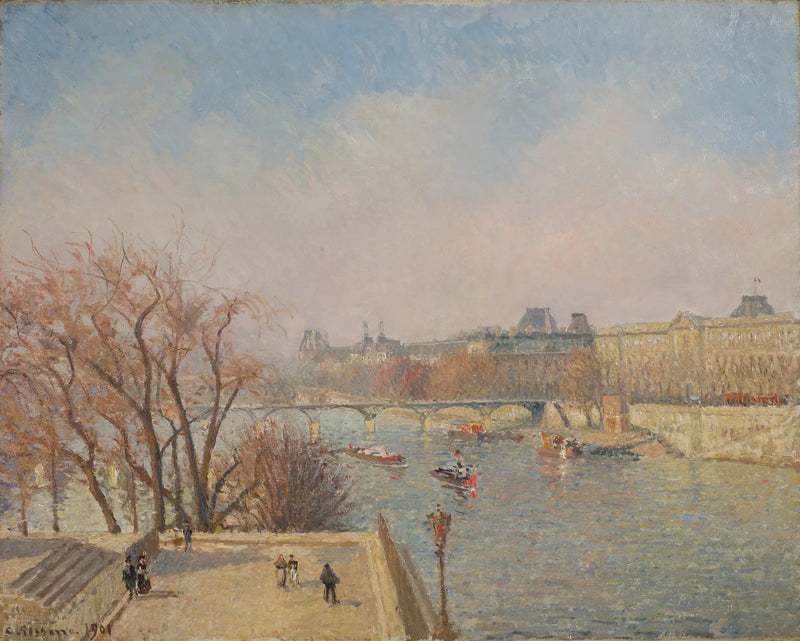 De Louvre: Ochtend, Zon - Camille Pissarro