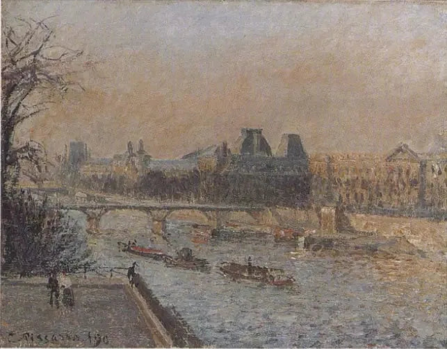 De Louvre, ondergang van de zon, 3e serie - Camille Pissarro