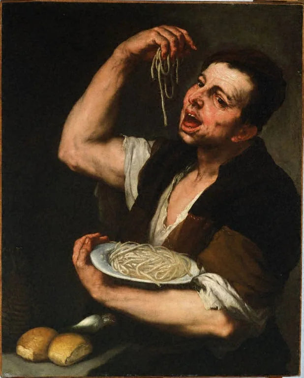 De pastaganger: allegorie van de smaak - Luca Giordano