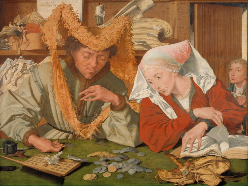 De handelaar en zijn vrouw - Marinus van Reymerswale