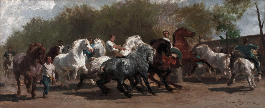 Le marché aux chevaux - Rosa Bonheur image 1 reproduction de peinture à l’huile