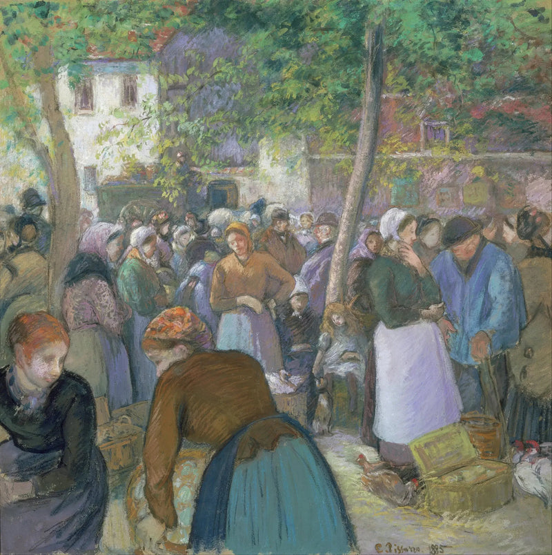 De markt van Gisors - Camille Pissarro