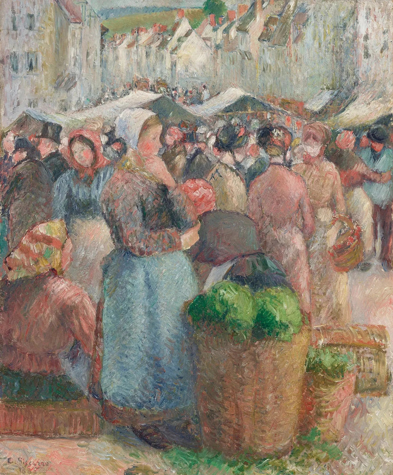 De Markt van Gisors, Grote Straat - Camille Pissarro