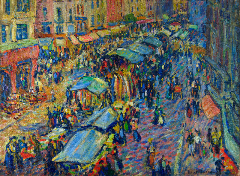 De markt van Pont Audemer - Robert Antoine Pinchon