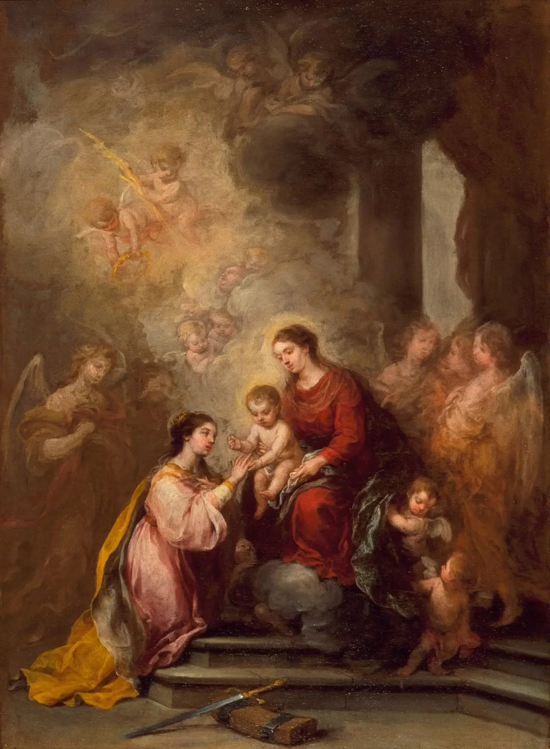 De mystieke bruiloft van Sint-Catharina - Bartolomé Esteban Murillo

Source:
Le mariage mystique de sainte Catherine - Bartolomé Esteban Murillo