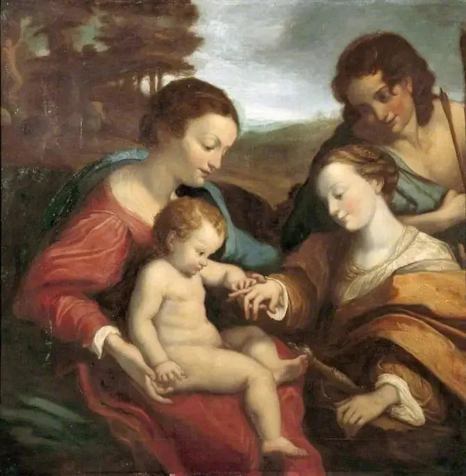 De mystieke huwelijksnacht van Sint-Catharina van Alexandrië - Antonio da Correggio