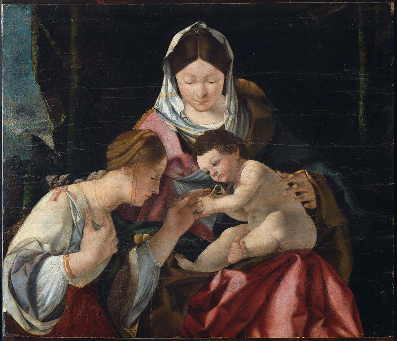 De mystieke bruiloft van Sint-Catharina - Lorenzo Lotto