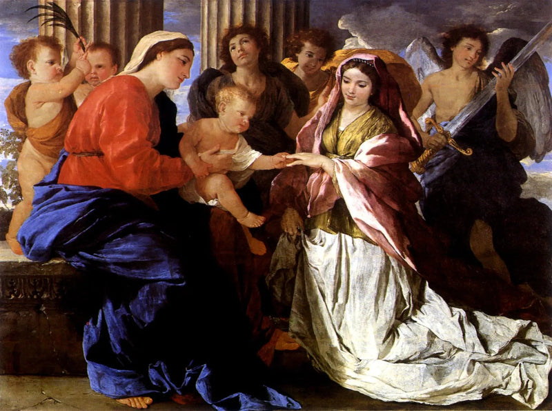 Het Mystieke Huwelijk van Sint-Catharina - Nicolas Poussin