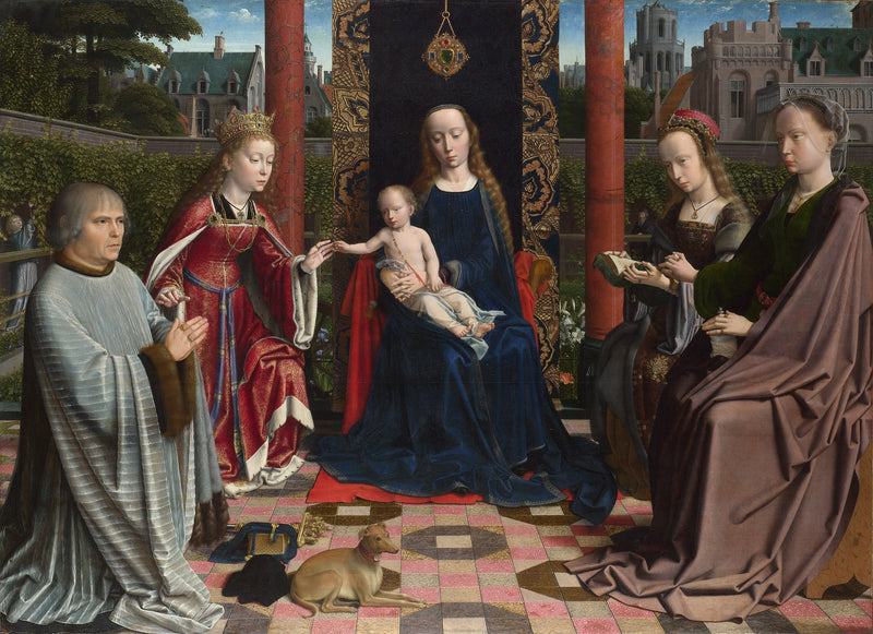 De mystieke huwelijksceremonie van Sint Catharina, door Gérard David - Gérard David