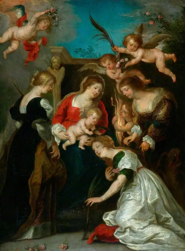 De mystieke huwelijksceremonie van Sint-Catharina - Peter Paul Rubens