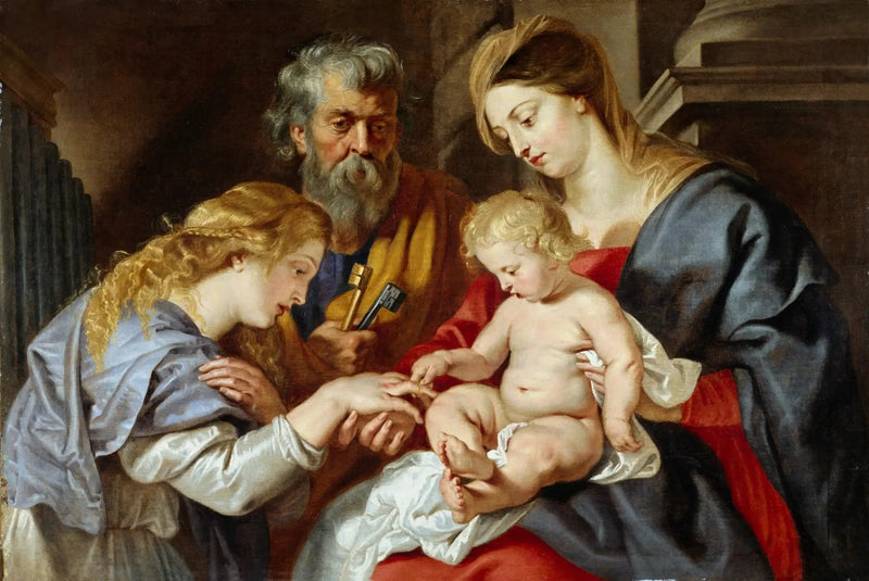 De mystieke bruiloft van Sint-Catharina - Peter Paul Rubens