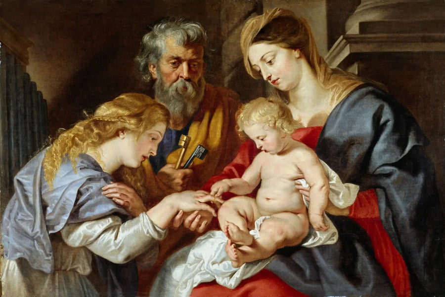 De mystieke bruiloft van Sint-Catharina - Peter Paul Rubens