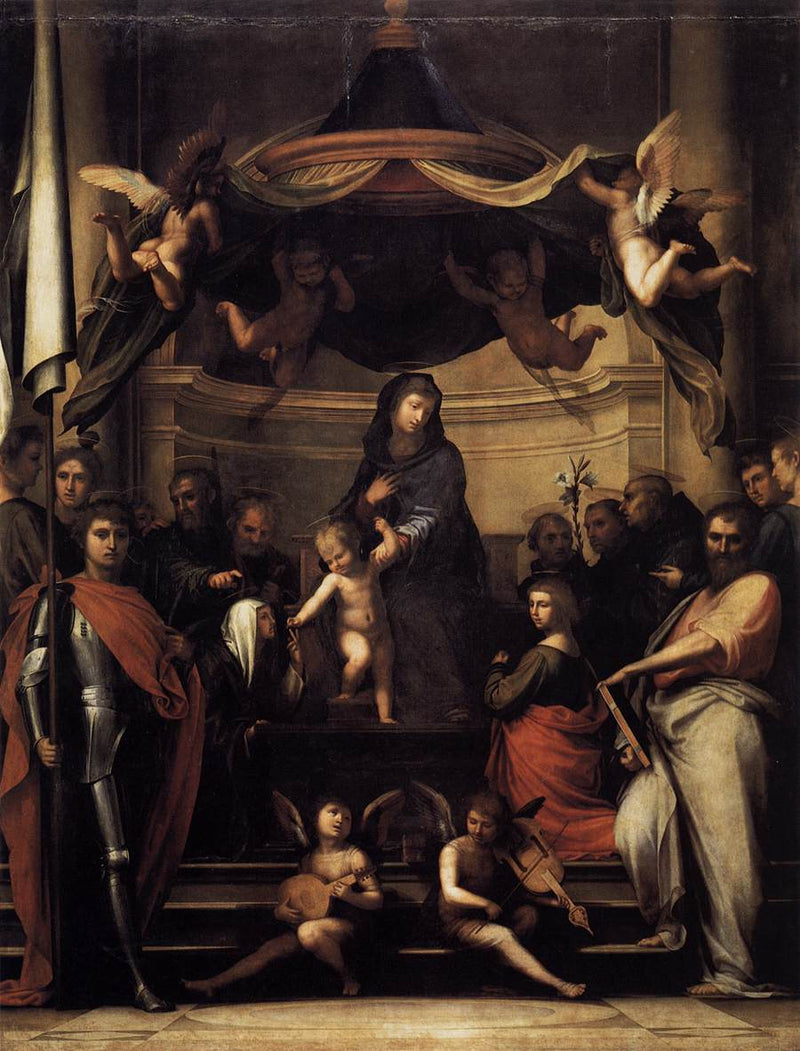 De mystieke huwelijksceremonie van Sint-Catharina van Siena - Fra Bartolomeo