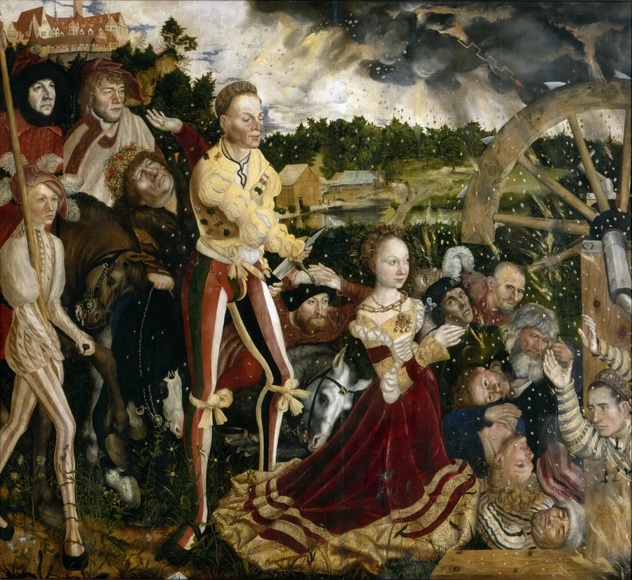 De Marteling van Sint-Catharina (middenpaneel) - Lucas Cranach de Oude