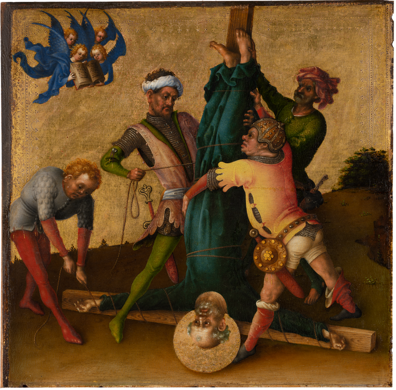 Het martelaarschap van de apostelen: het martelaarschap van Sint-Pieter - Stefan Lochner