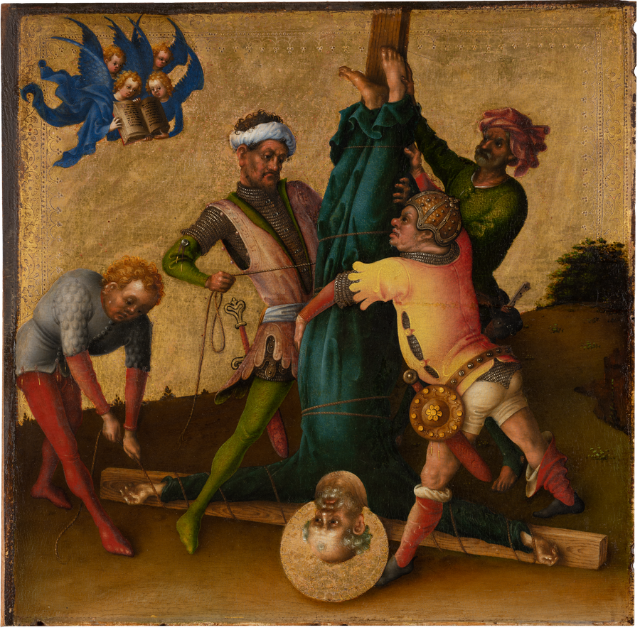 Het martelaarschap van de apostelen: het martelaarschap van Sint-Pieter - Stefan Lochner