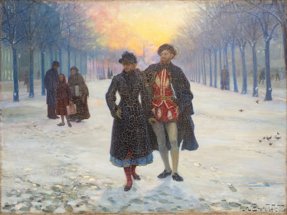 Le matin après le carnaval. - H. A. Brendekilde image 1 reproduction réalisée par Alpha Reproduction