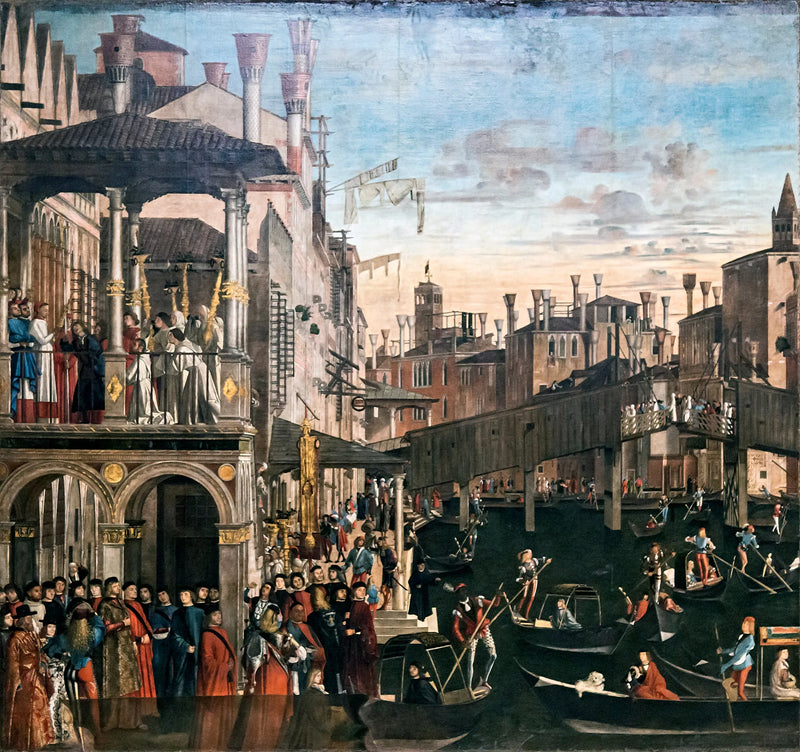 Het wonder van de relikwie van het kruis bij de Rialtobrug - Vittore Carpaccio