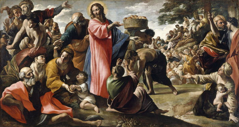 Het wonder van de broden en de vissen - Giovanni Lanfranco
