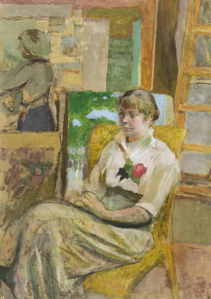 Het model met roos - Édouard Vuillard