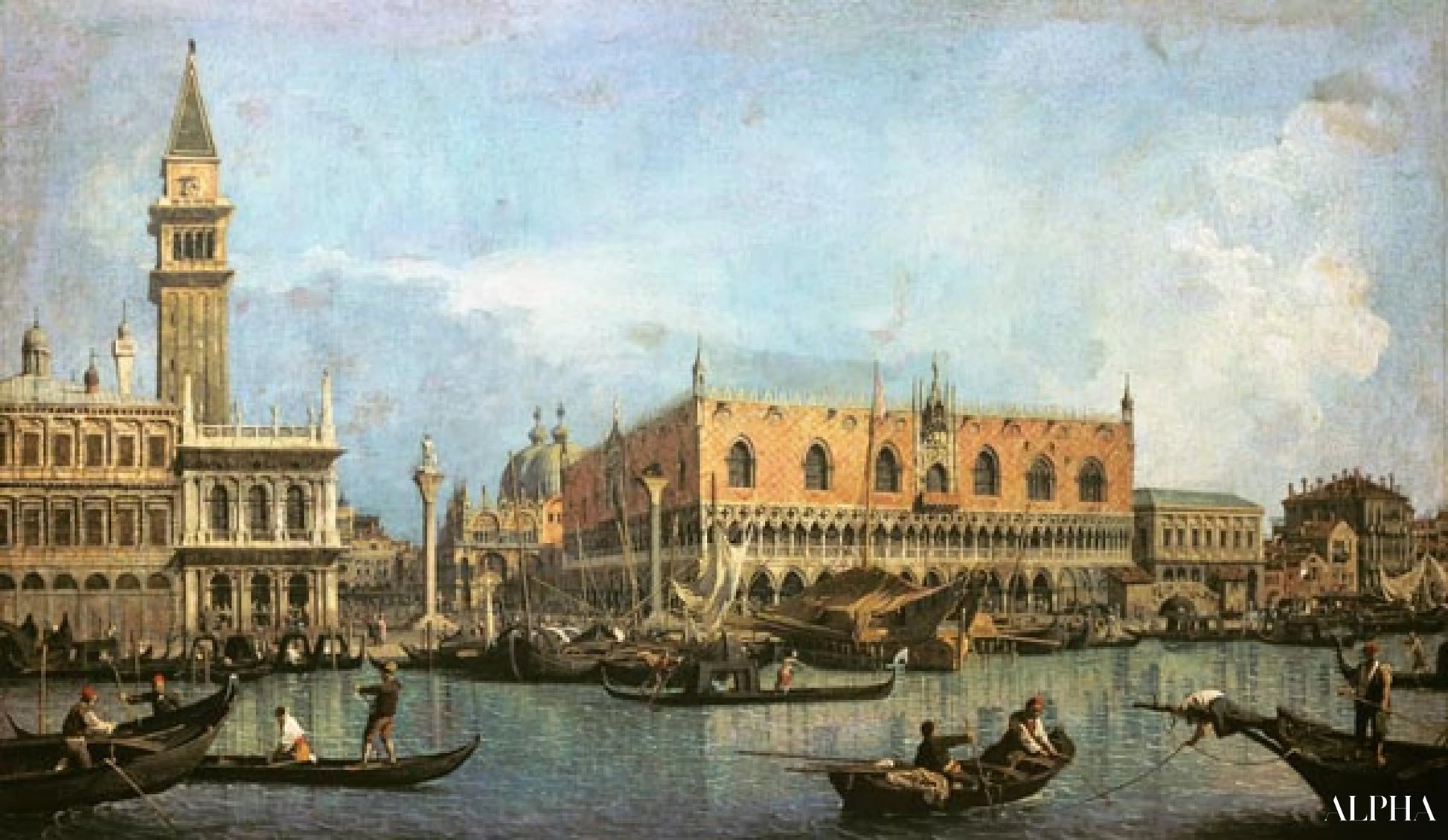 De Molo en de Piazzetta San Marco, Venetië - Giovanni Antonio Canal - Reproducties van schilderijen en hoogwaardige schilderkunst