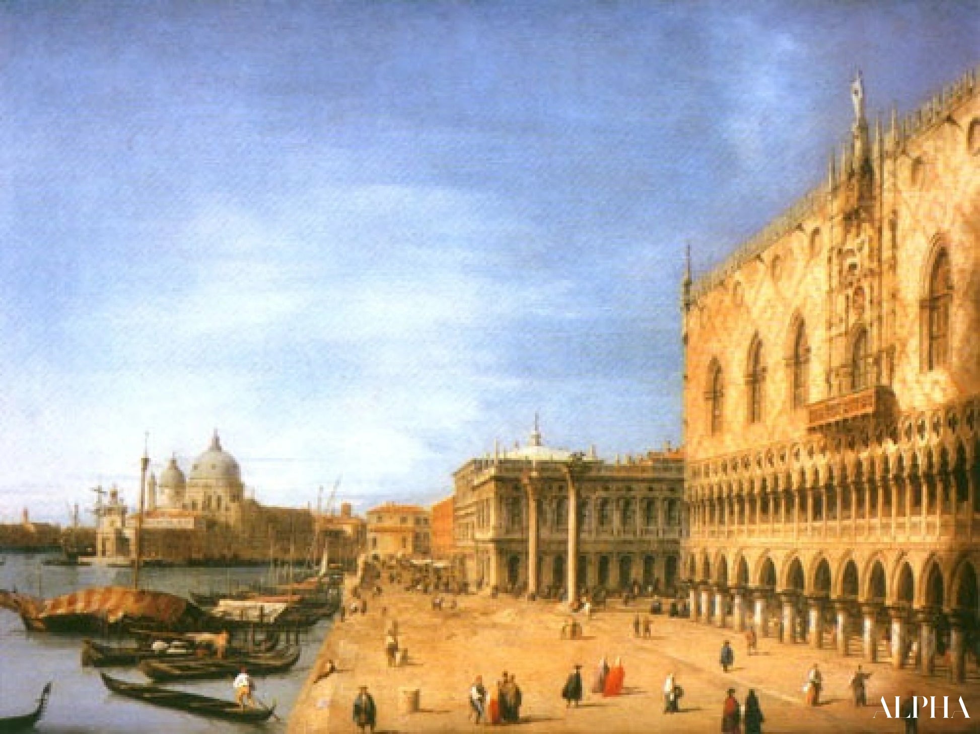 De Molo kijkend naar het westen van Giovanni Antonio Canal - Reproducties van schilderijen en hoogwaardige schilderkunst