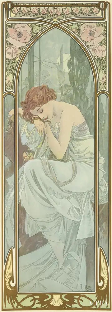 Le moment de la journée : Le repos de la nuit - Mucha - Reproductions de tableaux et peintures haut de gamme