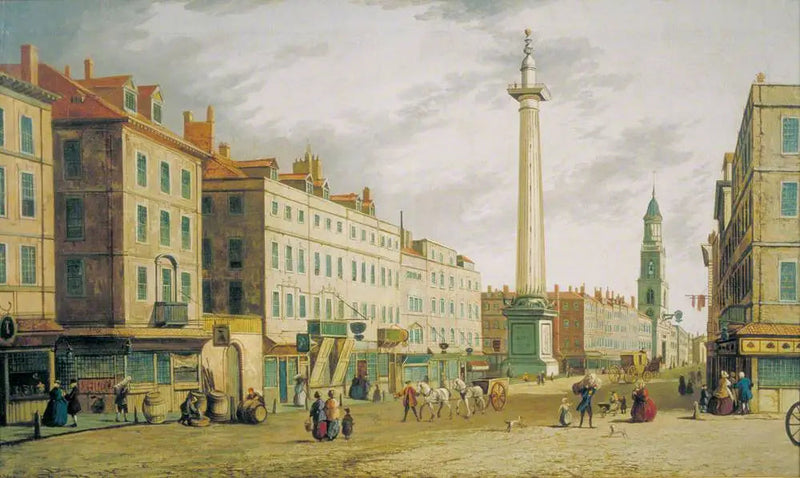 Het monument van Gracechurch Street, Londen - Canaletto