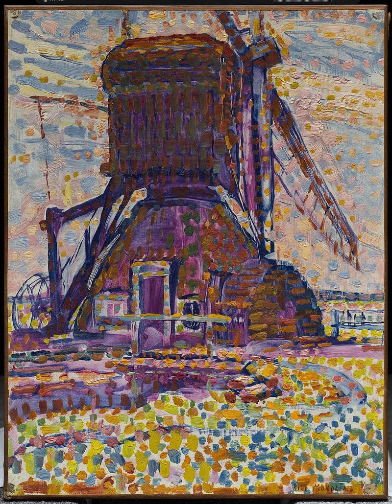 De Molen van Winkel, pointillistische versie - Piet Mondrian