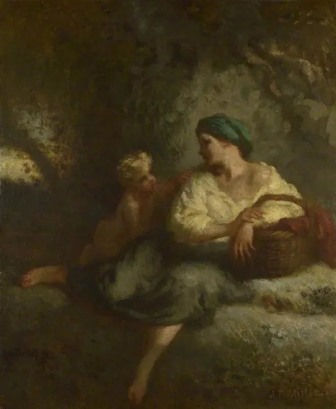 De fluistering - Jean-François Millet