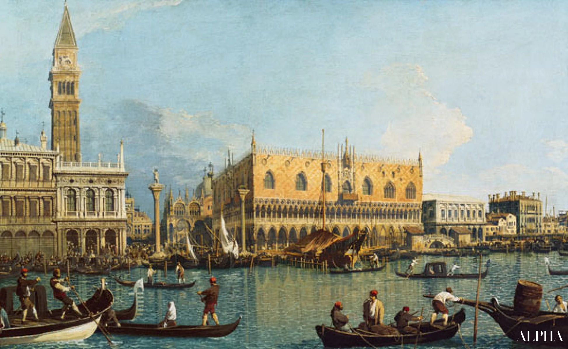 Het Dogepaleis met de Piazzetta - Giovanni Antonio Canal - Reproducties van schilderijen en hoogwaardige schilderkunst