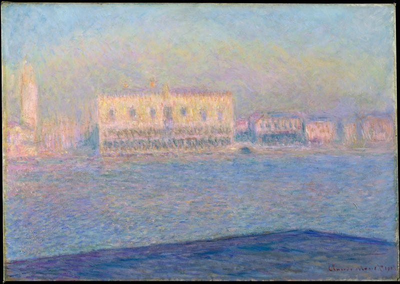 Het dogepaleis gezien vanaf San Giorgio Maggiore - Claude Monet