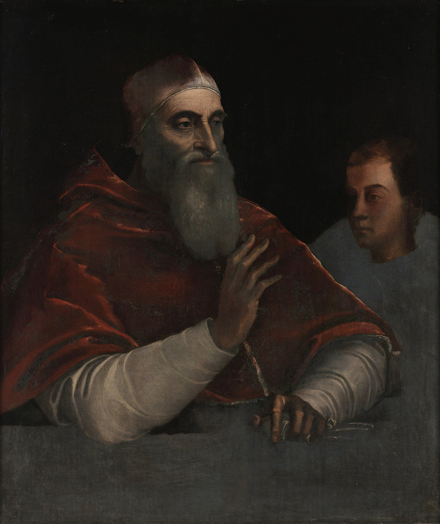 Paus Paulus III met een neef - Sebastiano del Piombo