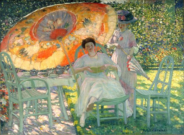 De tuinparasol - Frederick Carl Frieseke