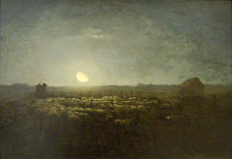 Het Schaapjespark, maanlicht - Jean-François Millet
