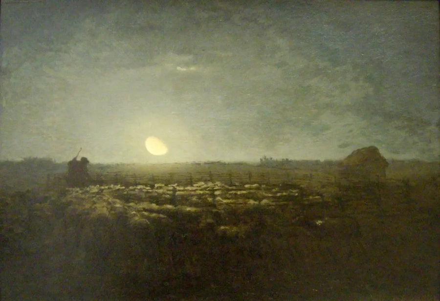 Het Schaapjespark, maanlicht - Jean-François Millet